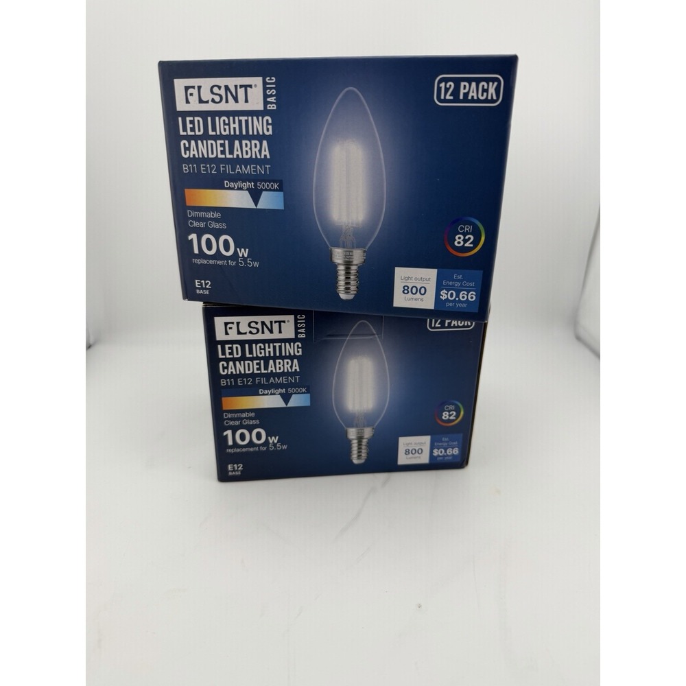 100W Equivalent Candelabra LED Bulbs 5000K Daylight, Dimmable LED